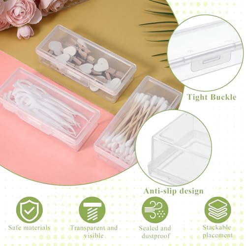 3 Pcs Cotton Swab Holder for Travel Portable Small Dental Floss Containers Floss Picks Case Storage Boxes with Lid Plastic...