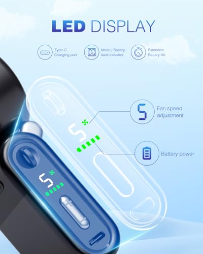 iFunSky Portable Handheld Turbo Fan – Small but Mighty, Whisper-Quiet, Long-Lasting, 5-Speed High-Velocity Rechargeable Mi...