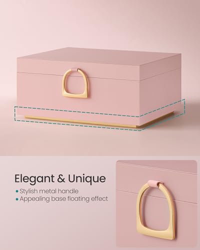 SONGMICS 2-Layer Jewelry Box, Jewelry Organizer with Handle, Removable Jewelry Tray, Jewelry Storage, Floating Effect, 8.1...