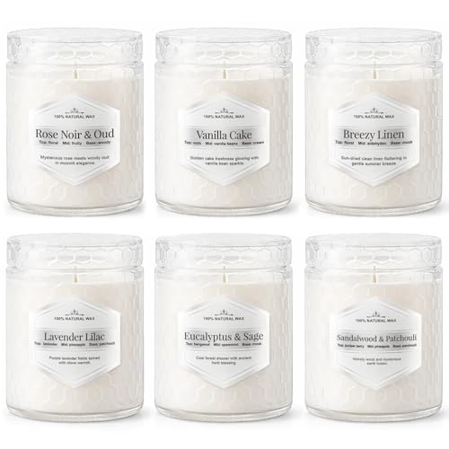 Scented Candles Gift Set for Women, 6 Pack Aromatherapy Soy Candles for Home, Long Lasting Decorative Jar Candles for Birt...