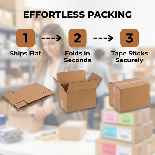 BOX USA Small Shipping Boxes 12"L x 8"W x 6"H (25-Pack) - Corrugated Cardboard Box for Moving, Mailing, Packing, Packaging...
