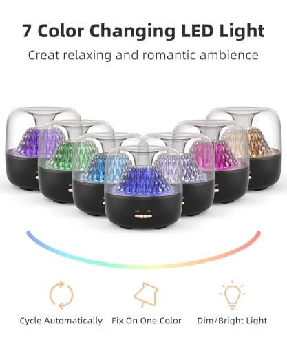 KinYiLO Small Essential Oil Diffuser for Home, Stylish Volcano Mountain View & Colorful Lighting, Aromatherapy Aroma Diffu...