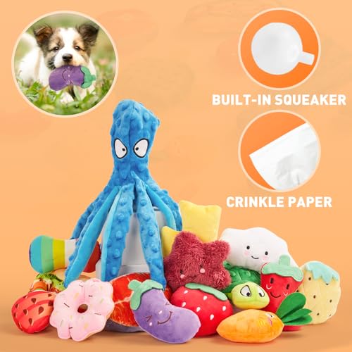 MOSDECEN Squeaky Dog Toys, Small Puppy Toys, Cute Interactive Pets Toys Bulk for Small Medium Dogs Soft Plush Dog Toy Sque...