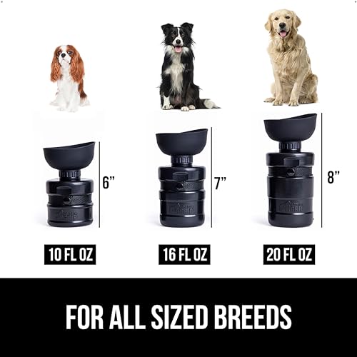 GORILLA GRIP Dog Water Bottle, Portable Water Bowl Dispenser for Dogs, 20 oz Leak Proof Pet Travel Squeeze Bottles Food Gr...