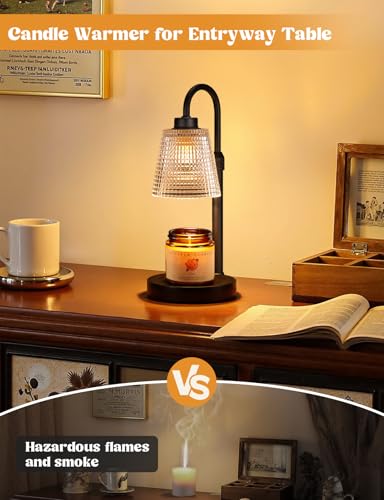 Candle Warmer Lamp with Timer, Dimmable Candle Warmer for Jar Candles, Height Adjustable Wax Melts Warmer, Birthday Gifts ...