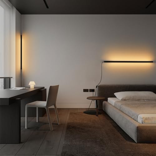 SHREALMS Corner Wall Lamp Linear Sconce, Aluminum Long Bar Wall Lighting Fixture, Mood LED Wall Mounted Lamps for Living R...