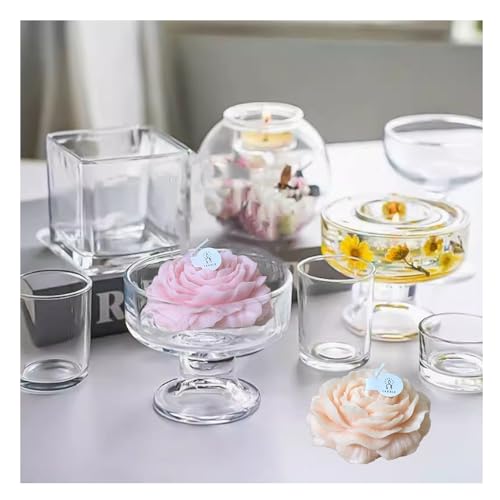 Peony Candles Gifts for Women, Soy Wax Aromatherapy Candle, Room Decor Cute Flower Shaped Scented Candles (Champagne+Pink)