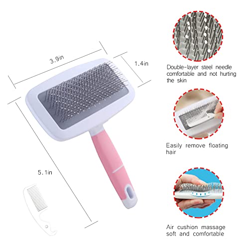 Crafterlife Small Animal Pet Grooming Kit with Pet Shedding Slicker Brush, Bath Massage Glove, Pet Grooming Comb, Nail Cli...