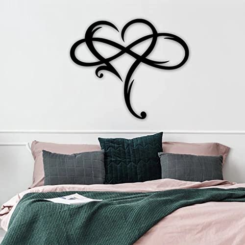 Infinity Heart Wall Decor, Unique Infinity Heart Metal Art Wall Decor Love Sign Steel Wall Plaques Bedroom Ornaments for H...