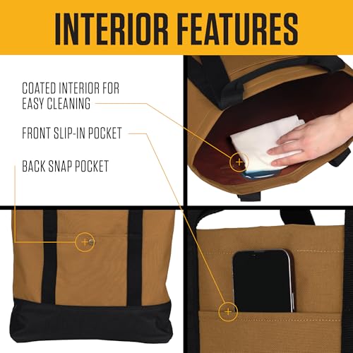 Carhartt Classic Vertical Open Tote Bag, Durable Water Repellent Material W/Hand and Shoulder Straps
