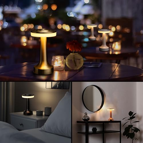 O’Bright Portable LED Table Lamp with Touch Sensor, 3-Levels Brightness, Rechargeable Battery Up to 48 Hours Usage, Night ...