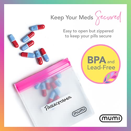 MUMI Mini Zipper Pouch Set – 7 Reusable 3x3” Clear Mesh Zipper Bags with Writable Labels | Small Leak-Proof Small Pouches ...