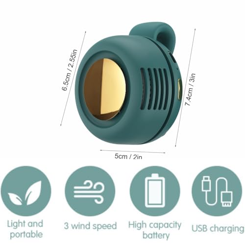 Portable Clip On Fan for Shirt, Mini Fan With Clip, Silent Bladeless Adjustable 3 Speeds Suspended Waist Fans, 2026 New We...