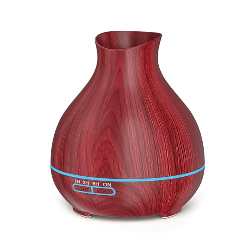 BZseed Aromatherapy Essential Oil Diffuser 550ml 12 Hours Wood Grain Aroma Diffuser with Timer Cool Mist Humidifier for La...