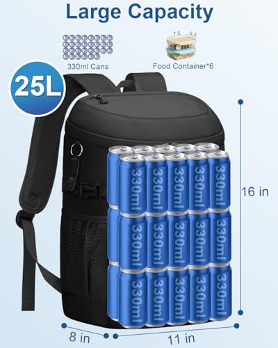 Pritent Cooler Backpack Insulated Waterproof,30/45 Cans Backpack Coolers Leakproof Lunch Backpack for Men Women Portable S...