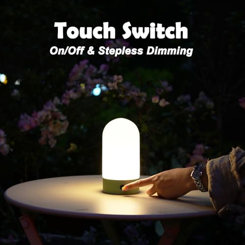 WEILAILUX Battery Operated Shower Lamp Waterproof, Small Portable Cordless Table Lamp Rechargeable, Touch Dimmable Mood Li...