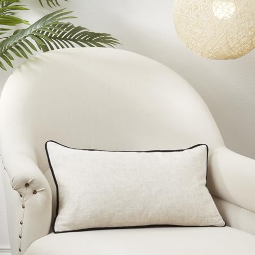 SARO LIFESTYLE Toscana Daydream Throw Pillow Cover with Piping