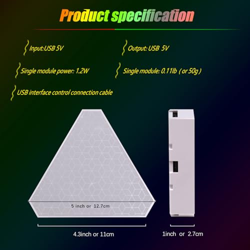 EXQSERAMC Smart RGB Modular Hex Light Panels LED Splicing Hexagon Bright Mood Wall Lamp Music Sync Creative DIY Geometric ...