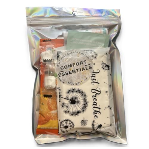 Wellness Support Pack Comfort Essentials Kit, 11-Piece Travel Size Set with Electrolytes, Wipes, Mints and Personal Care I...