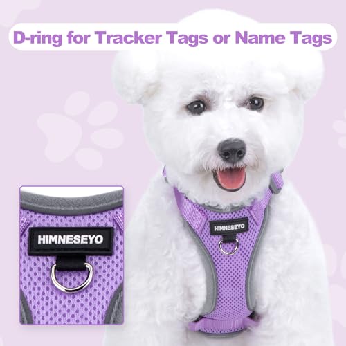 HIMNESEYO Small Dog Harness and Leash Set，No Pull Adjustable Pet Harness for Small Dogs ，Breathable Mesh Reflective Dog Ve...