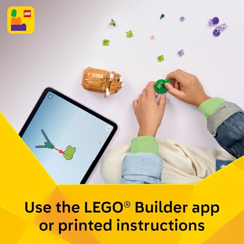 LEGO Creator 3 in 1 Cute Hamster with a Flower Building Toy for Girls & Boys, Ages 7+ - Kids Build a Hamster, Hedgehog or ...