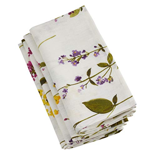 Watercolor Floral Stems Table Napkins (Set of 4)