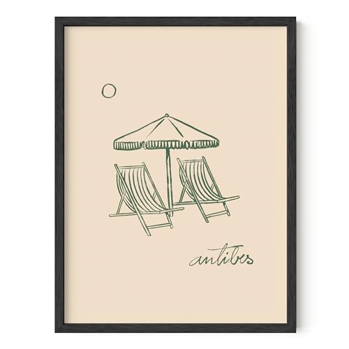 HAUS AND HUES Aesthetic Beach Prints - Modern Art Wall Decor Bohemian Coastal Art for Aesthetic Room Posters, Black and Be...