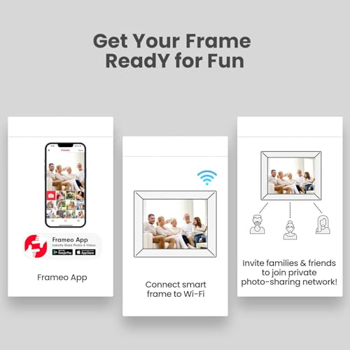 Frameo Digital Picture Frame 10.1 Inch Smart WiFi Digital Photo Frame, IPS Touch Screen, 32GB, Electronic Slideshow, Load ...