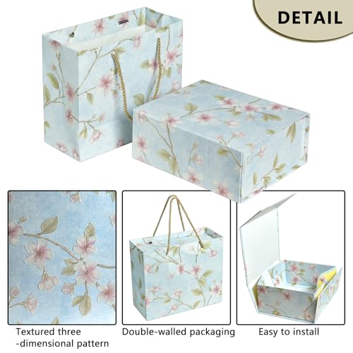 SHUN ZHI YU Luxurious Gift Box 9.8"x7.9"x4", Magnetic Closure Rectangle Collapsible Box for Christmas,Valentine's Day and ...