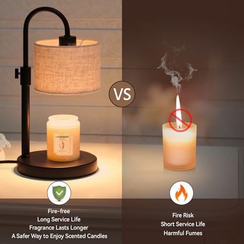 FINCMY Candle Warmer Lamp with Timer, Dimmable Candle Wax Warmer Candle Lamp Warmer with 2 Bulbs, House Warming Gifts Birt...