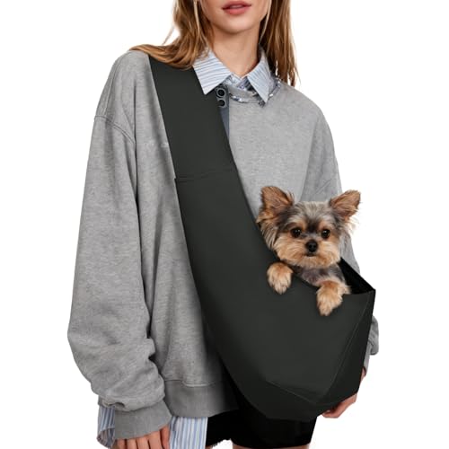YUDODO Fashion Dog Sling Carrier for Small Dogs Lightweight Crossbody Pet Bag with Safety Strap, Pocket Storage, Machine W...