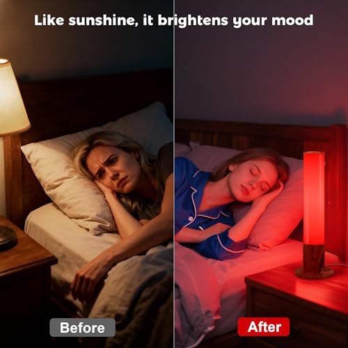 670nm Red Light Therapy & 10,000 Lux Sun Lamp – Dual Mode Happy Light & Sunlight Lamp for Sleep, Relaxation,with Remote Co...