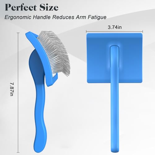 2PCS Slicker Brush for Dogs & Pet Comb,Professional Dog Grooming Brush (Goldendoodles,Poodles,Labradoodles) with Extra Lon...