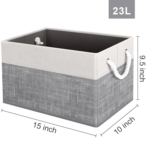 Fab totes Storage Bins [3-Pack], Foldable Storage Baskets for Organizing Toys, Books, Shelves, Closet, Large Storage Box w...