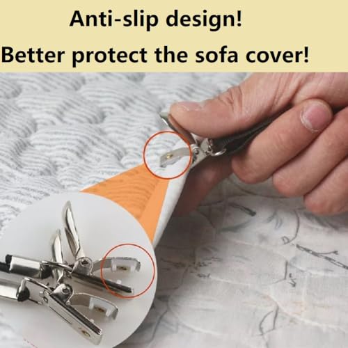 Yoovat Couch Cushion Covers Holder Straps Sofa Couch Covers Sofa Slipcover Holder Clips 10 to 60in(25-160cm) Adjustable El...