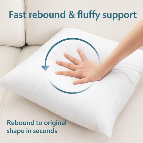 LANE LINEN 12x20 Pillow Insert - Pack of 2 White Decorative Pillows for Sofa Bed, Fluffy Pillow Inserts for Cushion Cover...