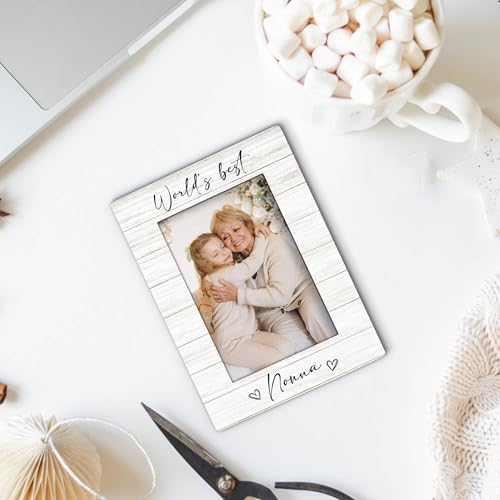 Foyoulame Nonna Grandma 4x6 Picture Frame, Mother's Day Gifts for Grandma Birthday Wooden Picture Frame, Best Grandmother ...