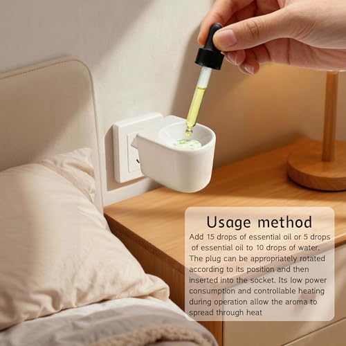 Essential Oil Porcelain Diffuser – Original White | Electric Plug-in Aroma Diffuser with Adjustable | Fragrance Oil Scent ...