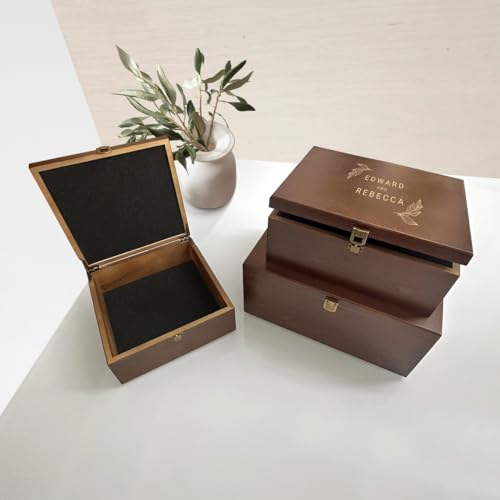 Krezy Case Personalised Engraved Wooden Keepsake Box, Wedding Memory Box, Personalized Keepsake Wood Box, Custom Wedding G...