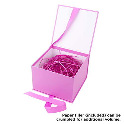 Hallmark Medium Gift Box with Lid and Shredded Paper Fill (Light Pink 7 inch Box) for Anniversaries, Bridal Showers, Bache...