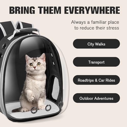 Cat Carrier Backpack, Pet Carrier Backpack Front Pack for Small Medium Cat Puppy Dog Carrier Backpack Bag Space Capsule, P...