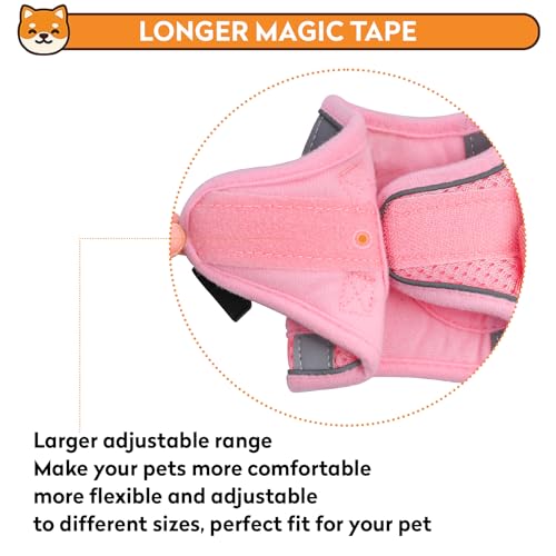 PWOD Dog Harness with Leash Set, No-Pull Step-in Reflective Pet Harness with 1 Leash Clips, Adjustable Soft Padded Easy Wa...