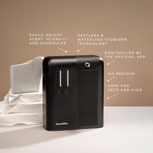 AromaPlan 5 Star Collection Cold Air Scent Diffuser, Whole House (2 Scents Included)- Waterless Smart Aroma, Scent &Time A...
