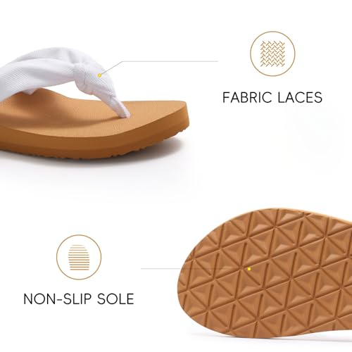 Evshine Women's Flip Flops with Moderate Arch Support, Summer Comfortable Yoga Mat Thong Sandals for Beach, Pool, Travel