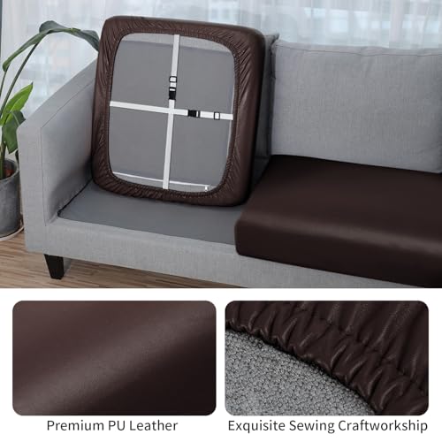 Fuloon Faux Leather Couch Cushion Slipcover, Waterproof Stretch Covers for Sofa, RV Chair Seat Cover, Individual Loveseat ...