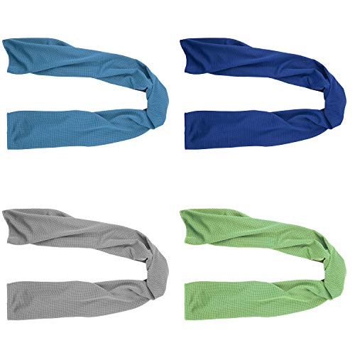 4 Packs Cooling Towel (40"x 12"), Ice Towel, Microfiber, Soft Breathable Chilly Towel Stay Cool for Yoga, Sport, Gym, Work...