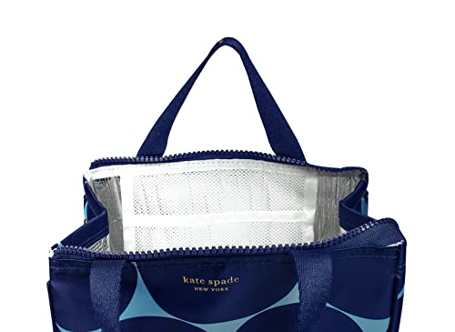 Kate Spade New York, Portable Soft Cooler Lunch Bag with Silver Insulated Interior Lining and Storage Pocket, Joy Dot