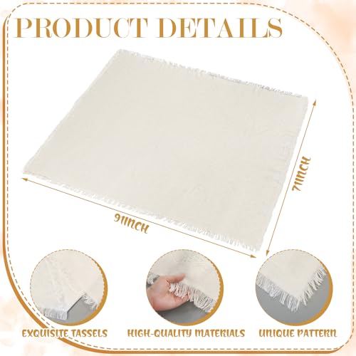 Beeveer 91 x 71'' Extra Large Outdoor Picnic Blanket with Beige Table Runner 6 Napkins and 6 Beige Floor Pillows Cushions ...