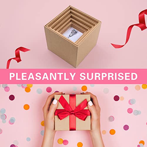 Nesting Gift Boxes Set Prank Gift Boxes Gift Wrap Boxes Surprise Box Small Square Kraft Paper Box Inside Box Gift Set for ...