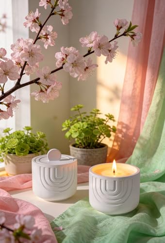 Viyffo 6.35oz Small Scented Candle - Sandalwood, Home Scented Candle for Women and Men, Non Toxic Soy, Decorative Handmade...